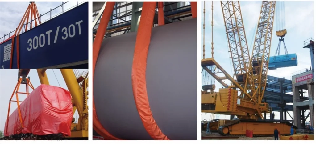 エンドレススリングは、建設業、製造業、物流業など、荷物の吊り上げが必要な様々な業界で使用されます エンドレススリングは、建設業、製造業、物流業など、荷物の吊り上げが必要な様々な業界で使用されます