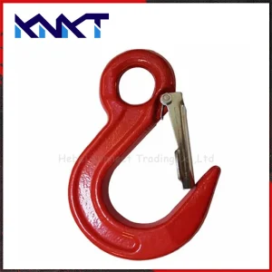 g80 eye sling hook with safety latch, crosby hook